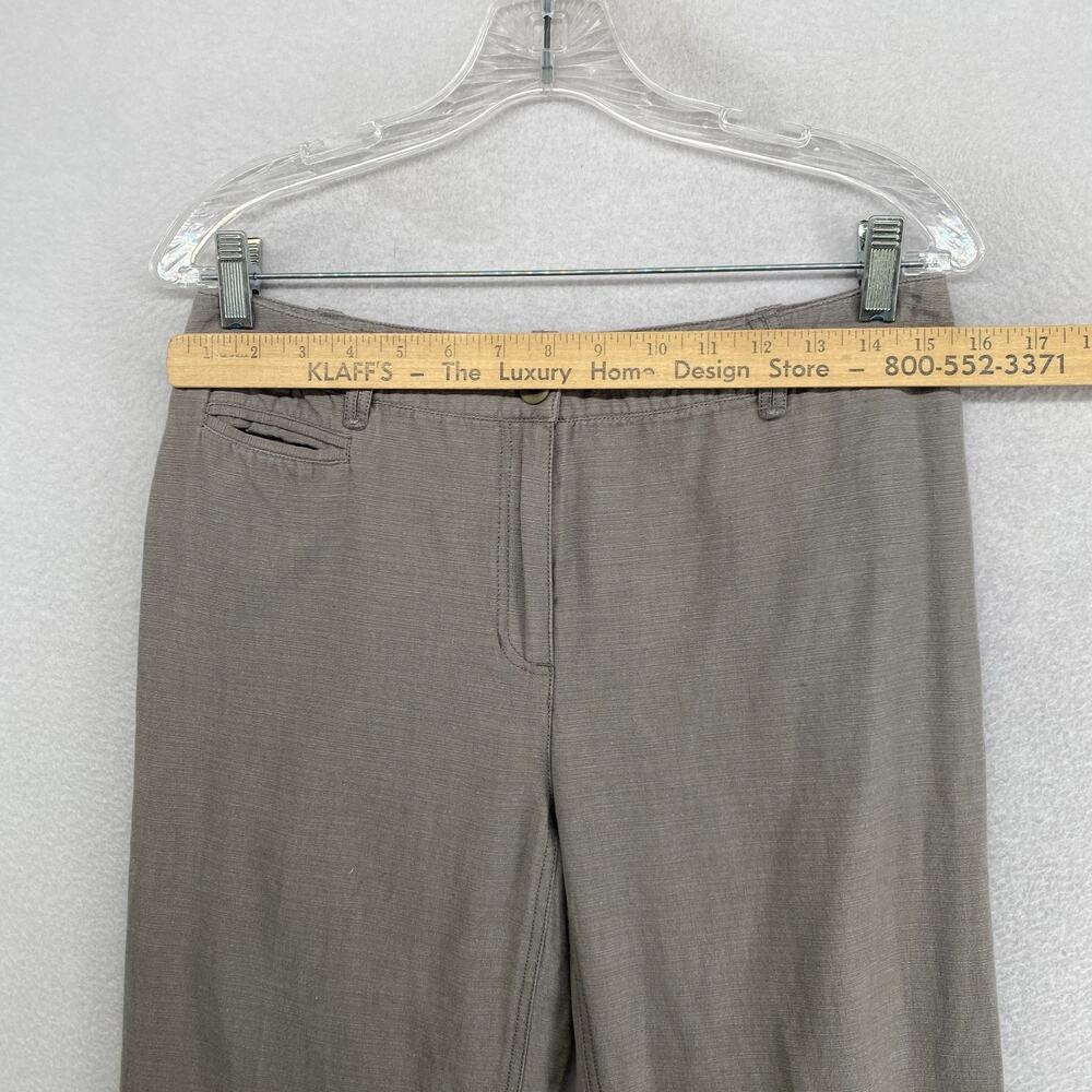 EILEEN FISHER Pants S Soft Cotton Canvas Chino Straight Cropped Cuff Detail Gray - Picture 9 of 14